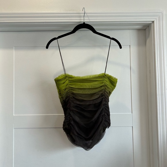 Zara mesh Green and Black ombré Top size M - Picture 4 of 4
